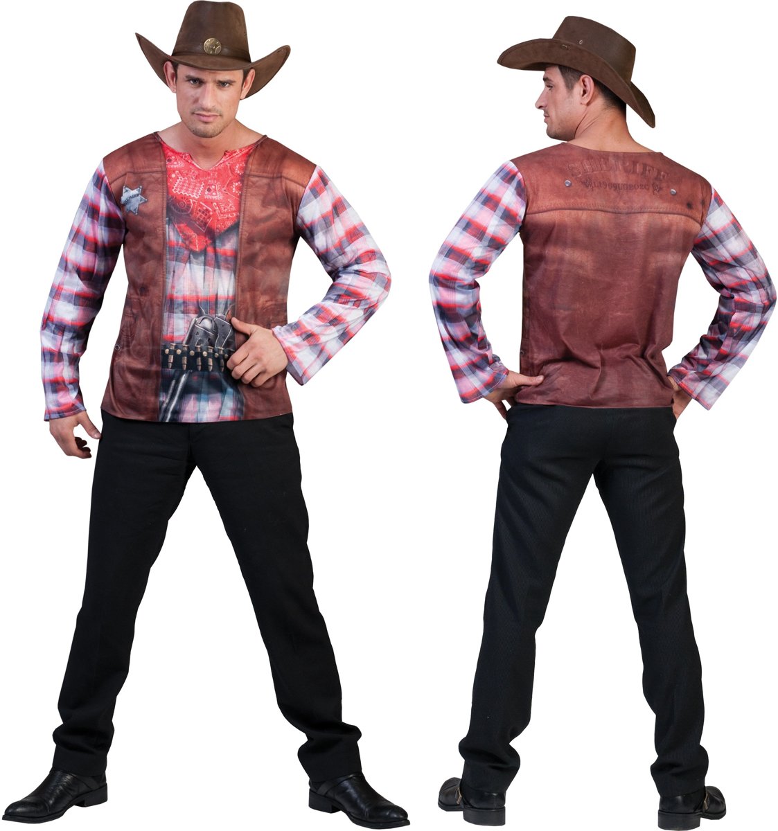 Cowboy & Cowgirl Kostuum | 3d T-Shirt Cowboy | Man | Maat 62 | Carnaval kostuum | Verkleedkleding
